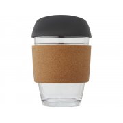 Стеклянный стакан с силиконовой крышкой и пробковой манжетой «Lidan»