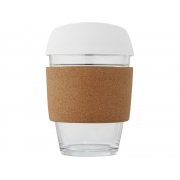 Стеклянный стакан с силиконовой крышкой и пробковой манжетой «Lidan»