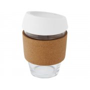 Стеклянный стакан с силиконовой крышкой и пробковой манжетой «Lidan»