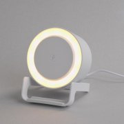 Bluetooth колонка-подставка "Smart Sound" с беспроводным (10W) зарядным устройством и подсветкой белый