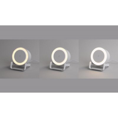 Bluetooth колонка-подставка "Smart Sound" с беспроводным (10W) зарядным устройством и подсветкой белый