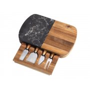 Набор для сыра в подарочной коробке из акации и мрамора «Date»