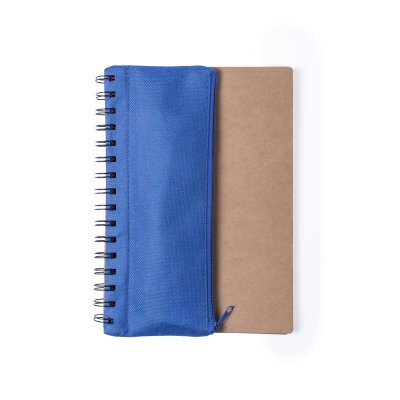 Блокнот "Full kit" с пеналом и канцелярскими принадлежностями, синий синий