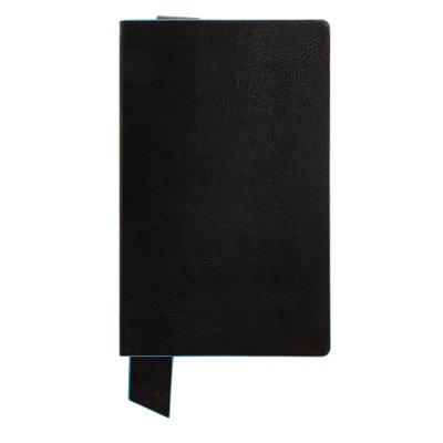 Бизнес-блокнот "Trendi", 130*210 мм, черно-голубой, мягкая обложка, в линейку Черный