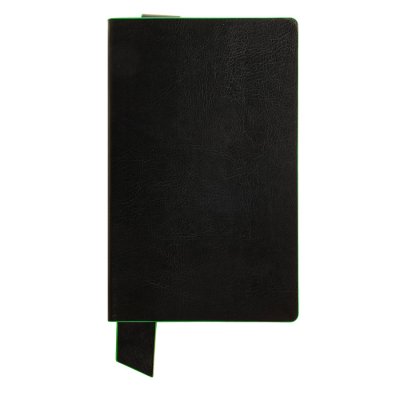 Бизнес-блокнот "Trendi", 130*210 мм, черно-зеленый, мягкая обложка, в линейку Черный
