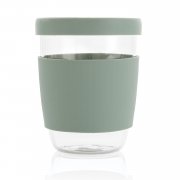 Стакан из боросиликатного стекла Ukiyo с силиконовой крышкой и держателем