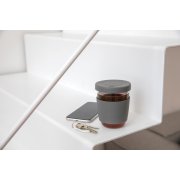 Стакан из боросиликатного стекла Ukiyo с силиконовой крышкой и держателем