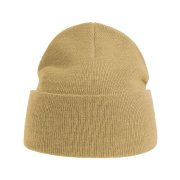 Шапка вязаная PURE с отворотом из пряжи Polylana Бежевый