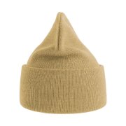 Шапка вязаная PURE с отворотом из пряжи Polylana Бежевый