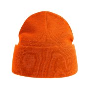 Шапка вязаная PURE с отворотом из пряжи Polylana® Оранжевый