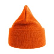 Шапка вязаная PURE с отворотом из пряжи Polylana® Оранжевый
