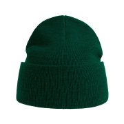 Шапка вязаная PURE с отворотом из пряжи Polylana Темно-зелёный