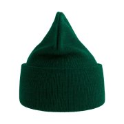 Шапка вязаная PURE с отворотом из пряжи Polylana Темно-зелёный