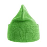 Шапка вязаная PURE с отворотом из пряжи Polylana Зеленое яблоко