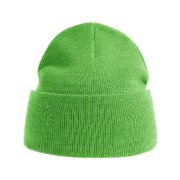 Шапка вязаная PURE с отворотом из пряжи Polylana Зеленое яблоко