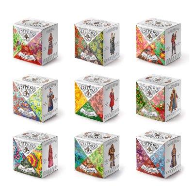 Подарочный набор с логотипом Сугревъ в деревянной коробке, коллекция из 9 чаёв разные цвета