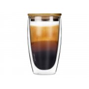 Стакан с двойными стенками и бамбуковой крышкой «Batur»