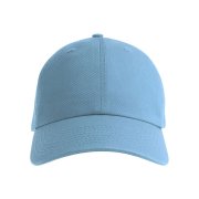Бейсболка FRASER, органический хлопок, 6 клиньев, металлическая застежка Голубой