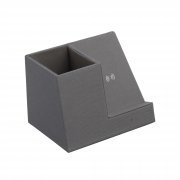 Карандашница "Cool Gray" с беспроводным зарядным устройством, переработанный пластик (RPET) серый