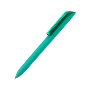 Ручка шариковая FLOW PURE c покрытием soft touch и прозрачным клипом Бирюзовый