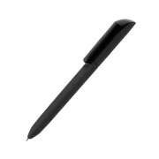 Ручка шариковая FLOW PURE c покрытием soft touch и прозрачным клипом Черный