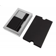 Набор подарочный BLACK GUN; универсальное зарядное устройство(10000мАh) и ручка; серебристый черный, серебристый арт. 20221/47