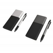 Набор подарочный BLACK GUN; универсальное зарядное устройство(10000мАh) и ручка; серебристый черный, серебристый арт. 20221/47