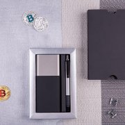 Набор подарочный BLACK GUN; универсальное зарядное устройство(10000мАh) и ручка; серебристый черный, серебристый арт. 20221/47