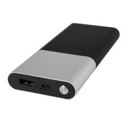 Набор подарочный BLACK GUN; универсальное зарядное устройство(10000мАh) и ручка; серебристый черный, серебристый арт. 20221/47