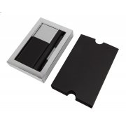 Набор подарочный BLACK GUN; универсальное зарядное устройство(10000мАh) и ручка; серебристый черный, серебристый арт. 20221/47