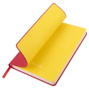 Бизнес-блокнот FUNKY, 130*210 мм, красный, желтый форзац, мягкая обложка, блок-линейка Красный арт. 21209/08/03