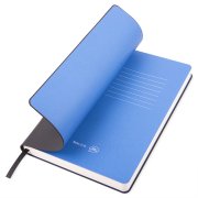 Бизнес-блокнот FUNKY, 130*210 мм, черный, голубой форзац, мягкая обложка, в линейку Черный арт. 21209/35/21