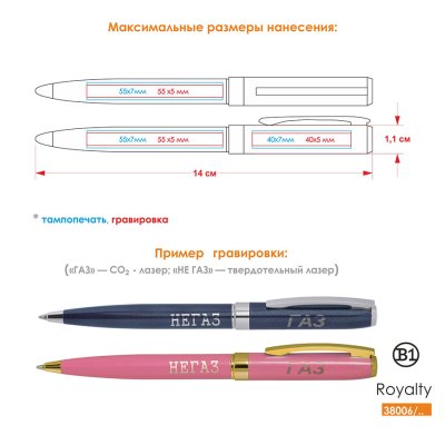 Ручка шариковая ROYALTY Темно-синий