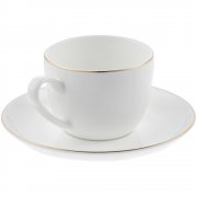 Кофейная пара Mansion Select, белая с золотистой отводкой