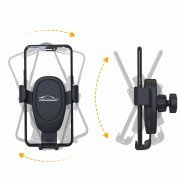 Автомобильное беспроводное (10W) зарядное устройство "Clamp SOFTTOUCH" с подсветкой логотипа, покрытие soft touch черный