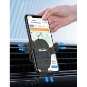 Автомобильное беспроводное (10W) зарядное устройство "Clamp SOFTTOUCH" с подсветкой логотипа, покрытие soft touch черный