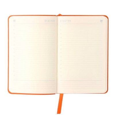 Ежедневник недатированный SALLY, A6, оранжевый, кремовый блок Оранжевый