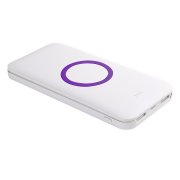 Универсальный аккумулятор с функцией беспроводной зарядки SATURN,белый с фиолетовым,15х7,3х1 Белый арт. 23708/11 Универсальный аккумулятор с функцией беспроводной зарядки SATURN,белый с фиолетовым,15х7,3х1 Белый арт. 23708/11
