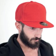 Бейсболка SNAP FIVE, 5 клиньев, пластиковая застежка Красный