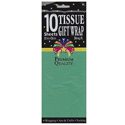 Упаковочная бумага "Тишью" 10 листов в упаковке, размер листа 50 x 66 см Зеленый