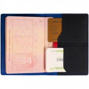 Обложка для паспорта Multimo, черная с синим арт. 17343.34 Обложка для паспорта Multimo, черная с синим арт. 17343.34