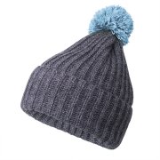 Шапка и шарф GoSnow с ярким пoмпоном и кисточками голубой