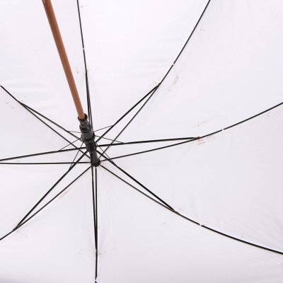 Зонт-трость с деревянной ручкой, полуавтомат; белый; D=103 см, L=90см; нейлон Белый