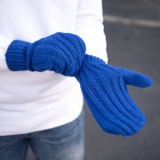 Варежки вязаные НАСВЯЗИ© шерсть/акрил Синий