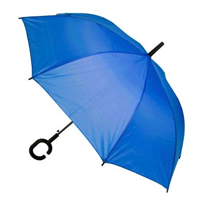 Зонт-трость HALRUM, пластиковая ручка, полуавтомат Синий
