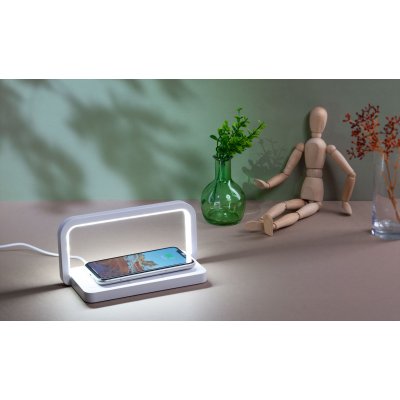 Лампа складная "Smart Light" с беспроводным (10W) зарядным устройством и подставкой для смартфона белый