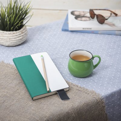 Подарочный набор LAST SUMMER: бизнес-блокнот, кружка, карандаш чернографитный, зеленый Белый