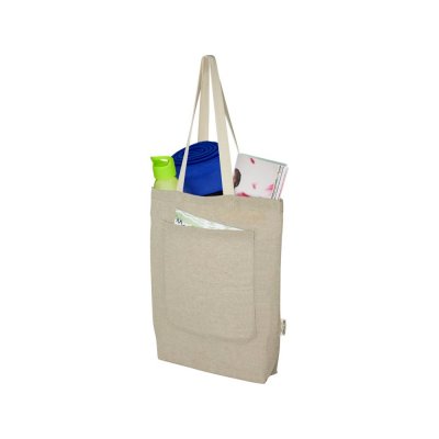 Эко-сумка «Rainbow» из переработанного хлопка с передним карманом