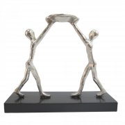 Скульптура - подсвечник "Единство" черный с серебром