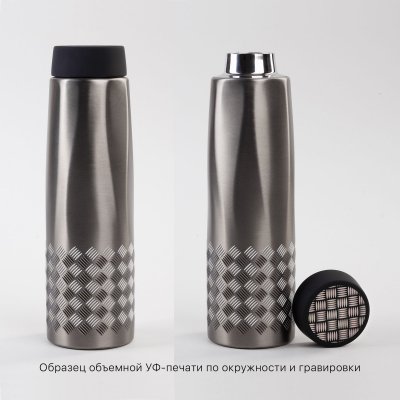 Термос "Calypso" 500 мл, стальной корпус, крышка в покрытии soft touch, коробка стальной серый